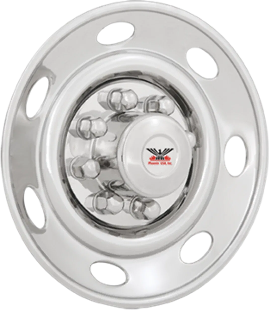 NST06 – PHOENIX USA Wheel Simulator, Fits 16 Inch Diameter 8 Lug Single Wheels Polished Stainless Steel Bolt-On Does ...